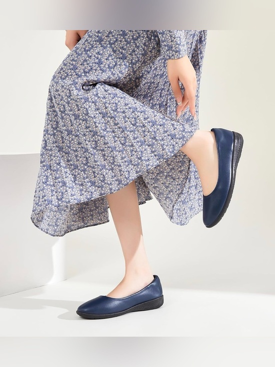 Shoes - Women's Navy Ballet Flats